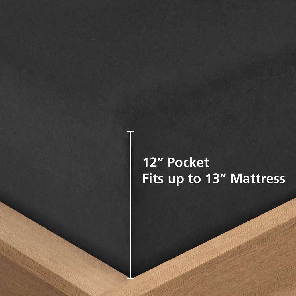 Luxurious Quilted All in One Down Alt Reversible Comforter and Sheet set- 5 Piece, Twin, Black - Luxurious Quilted Duvet Cover Set Detail