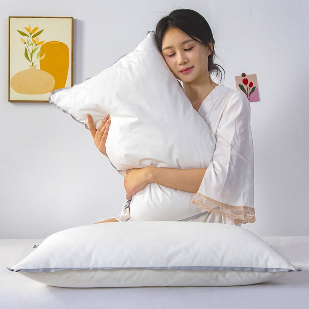 Ergonomic Memory Foam Flat Pillows for Sleeping Thin, Ultra Thin Pillow, Adjustable Shredded Memory Foam Pillows for Side Back Stomach Slee... - Decorative Throw Pillow Cushion for Sofa & Bed Detail