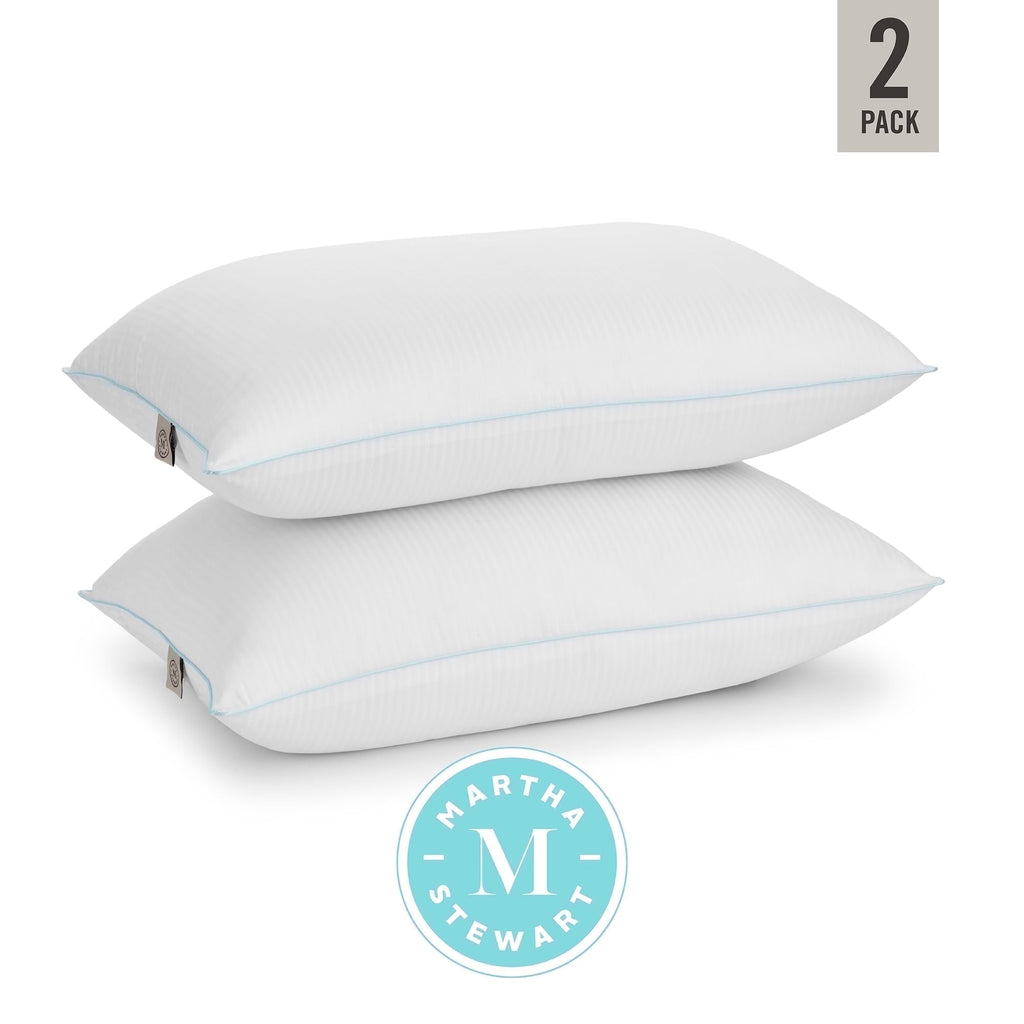 Fluffy Shredded Classic Stripe Bed Pillows Standard / Queen Size Set Of 2, Enhanced Loft Plush Pillow for All Sleep Positions, 20" x ... - Decorative Throw Pillow Cushion for Sofa & Bed Detail