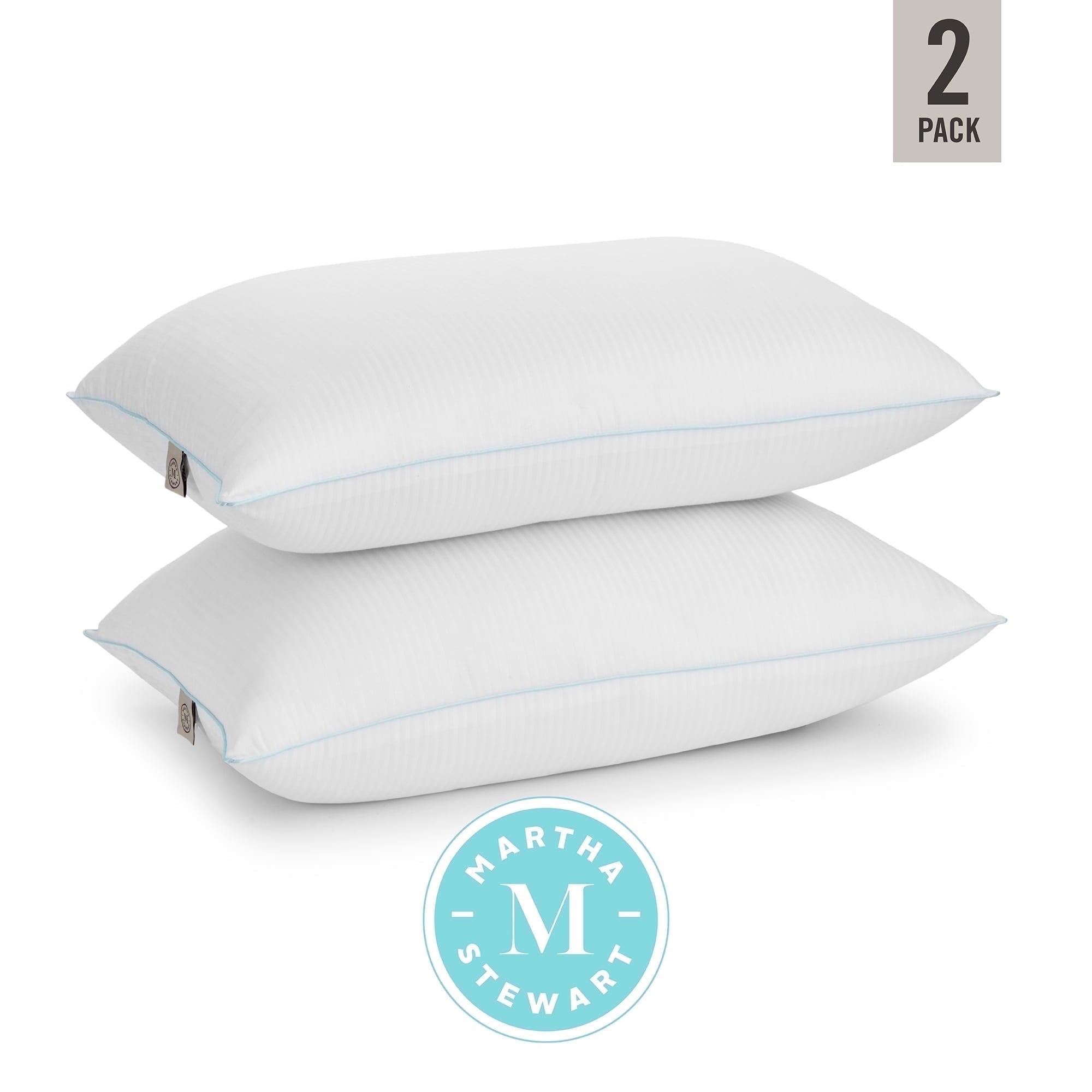 Fluffy Shredded Classic Stripe Bed Pillows Standard / Queen Size Set Of 2, Enhanced Loft Plush Pillow for All Sleep Positions, 20" x ... - Decorative Throw Pillow Cushion for Sofa & Bed Detail