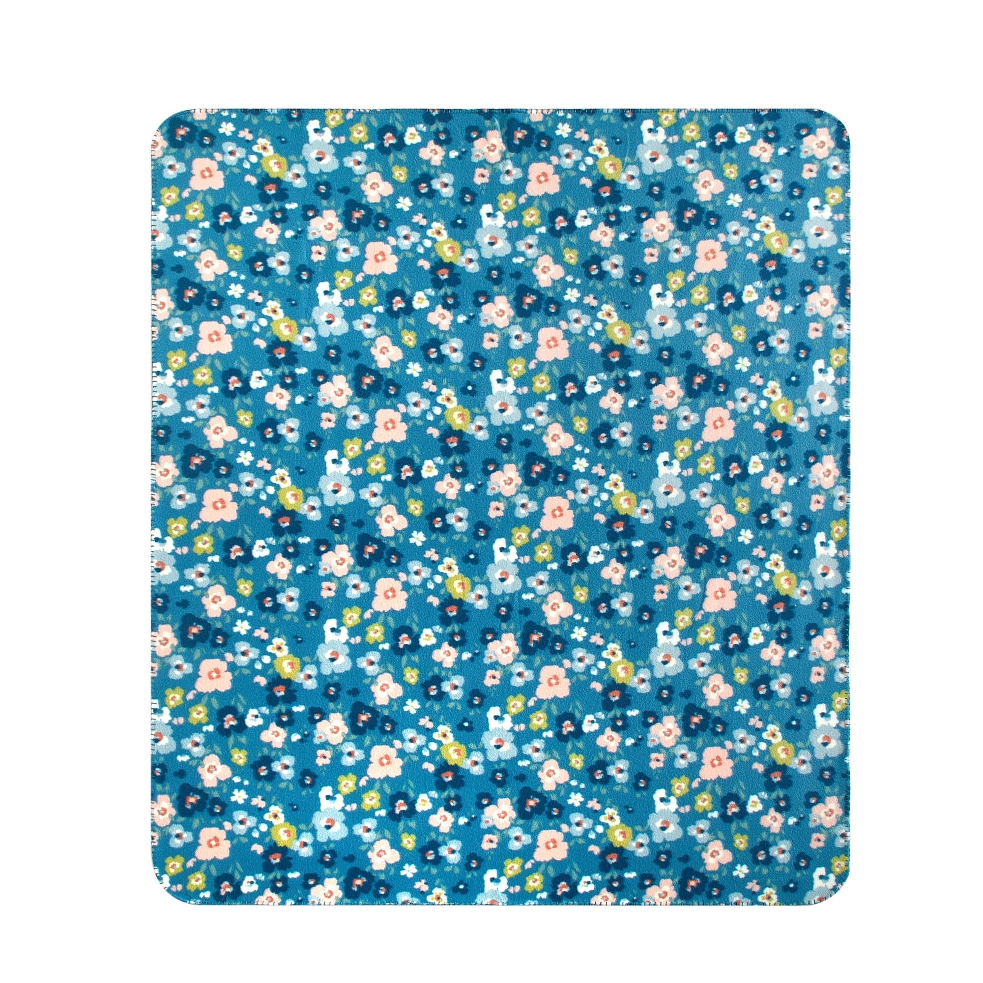 Reversible Sherpa Cozy Fleece Throw Blanket Delightful Floral 50" x 60", All Ages - Super Soft Reversible Sherpa Flannel Blanket Detail