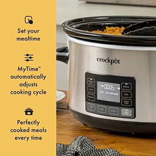 Triple-Insulated Crock-Pot 7 Quart Portable Programmable Slow Cooker with Timer S27U - Large Capacity Electric Stew Pot & Slow Cooker Detail