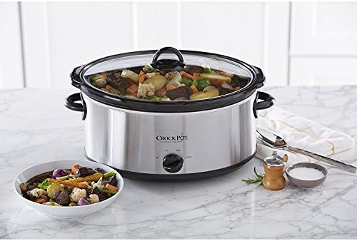 Large Capacity Crock-Pot 7 Quart Oval Manual Slow Cooker – Stainless Steel S29K - Programmable Slow Cooker with Oval Ceramic Pot Detail