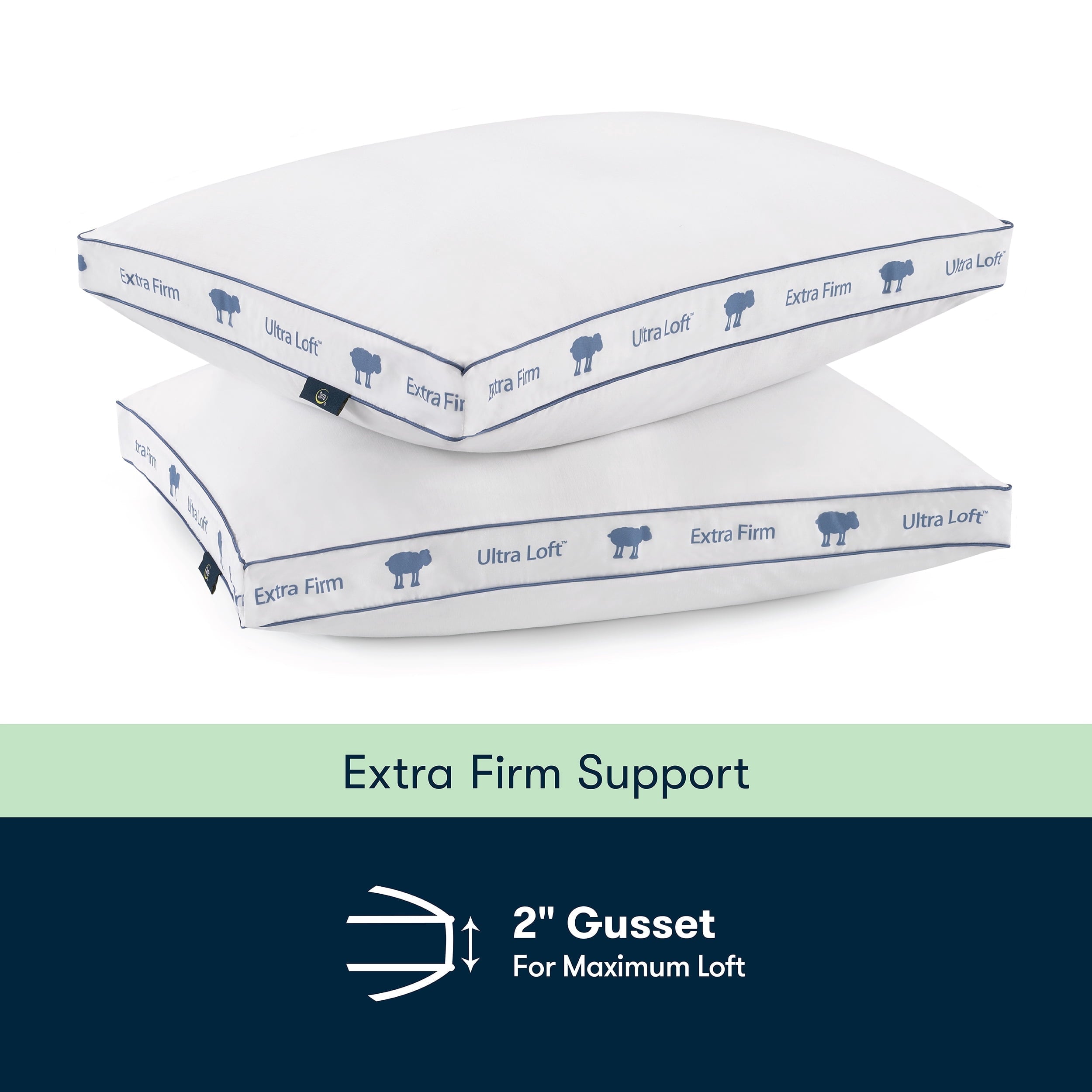 Decorative Plump Ultra Loft Standard/Queen Bed Pillow, Extra Firm Support - Ergonomic Memory Foam Pillow for Neck Pain Support Detail