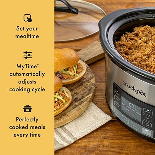 Triple-Insulated Crock-Pot MyTime 6 Quart Programmable Slow Cooker S08D - Digital Crock Pot Slow Cooker for Family Meals Detail