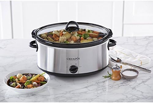 Large Capacity Crock-Pot 7 Quart Oval Manual Slow Cooker – Stainless Steel S29K - Programmable Slow Cooker with Oval Ceramic Pot Detail