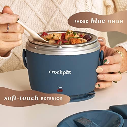 Leak-Proof Crock-Pot Electric Lunch Box Food Warmer 20oz – Faded Blue S22V - Leak-Proof Heated Bento Box Lunch Warmer Detail