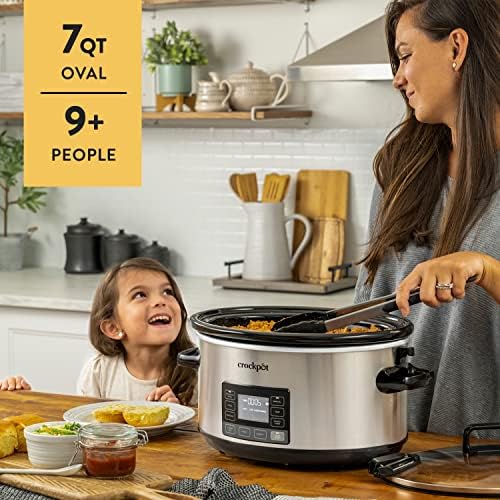 Triple-Insulated Crock-Pot 7 Quart Portable Programmable Slow Cooker with Timer S27U - Large Capacity Electric Stew Pot & Slow Cooker Detail