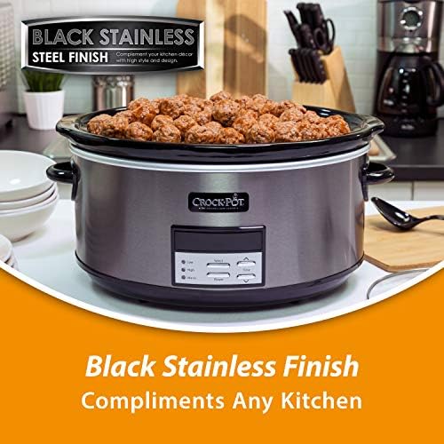 Oval Ceramic Crock-Pot 8 Quart Programmable Slow Cooker with Auto Warm S28G - Digital Crock Pot Slow Cooker for Family Meals Detail