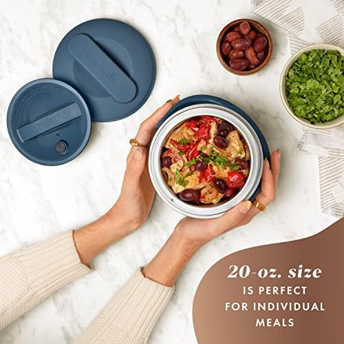 Leak-Proof Crock-Pot Electric Lunch Box Food Warmer 20oz – Faded Blue S22V - Leak-Proof Heated Bento Box Lunch Warmer Detail