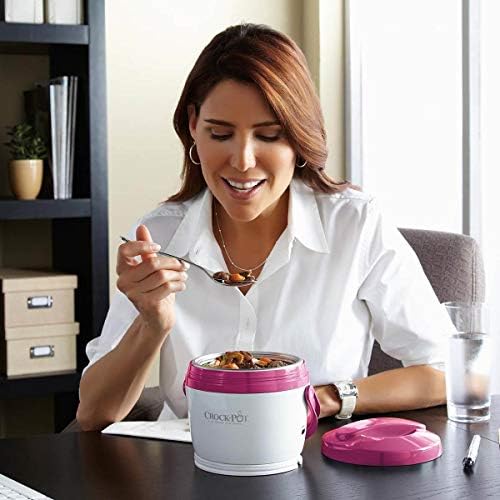 Rapid Heating Crock-Pot Lunch Crock Portable Food Warmer 20oz – Pink S03U - Self-Heating Lunch Box for Office and Car Travel Detail