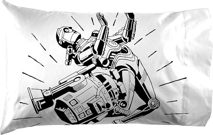 Ultra-Soft T-Shirt Comic 3 Piece Twin Size Bed Sheets Set - Disney Space Theme Bedding - Premium Ultra-Soft Pillowcase Pair for Sleeping Detail