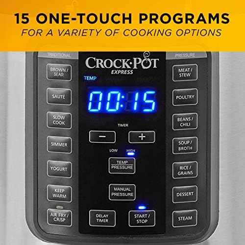 Speed-Cooking Crock-Pot Express Crisp 8 Quart 10-in-1 Pressure Cooker S06F - Smart Multi-Functional Electric Pressure Cooker Detail