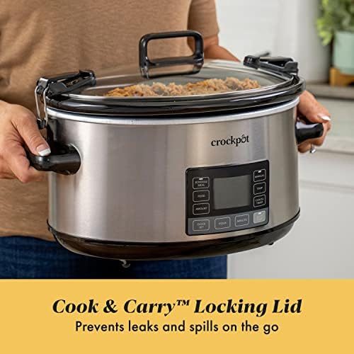 Triple-Insulated Crock-Pot 7 Quart Portable Programmable Slow Cooker with Timer S27U - Large Capacity Electric Stew Pot & Slow Cooker Detail