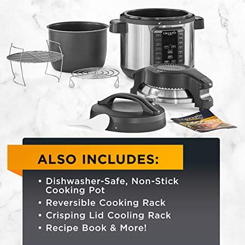 Speed-Cooking Crock-Pot Express Crisp 8 Quart 10-in-1 Pressure Cooker S06F - Smart Multi-Functional Electric Pressure Cooker Detail