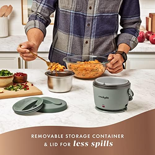 Portable Electric Crock-Pot Portable Electric Lunch Box Food Warmer – Green S21D - Mini Personal Food Warmer for Healthy Meal Prep Detail