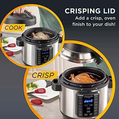 Speed-Cooking Crock-Pot Express Crisp 8 Quart 10-in-1 Pressure Cooker S06F - Smart Multi-Functional Electric Pressure Cooker Detail