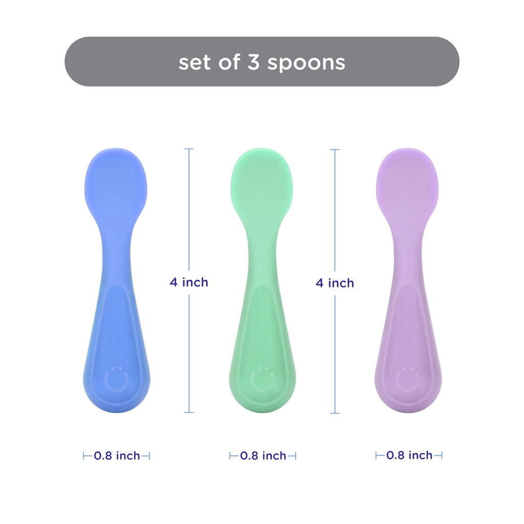 High-Precision Silicone Toddler Training Spoons, Baby, Silicone Flatware Sets, 3 Pack - Multi-Purpose Hand Tool for Daily Meal Prep Detail