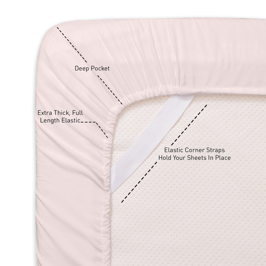 Fluffy Down Alternative Supreme 7 Piece Bed-In-A-Bag All Season Solid Comforter & Sheet Set, Full, Pale Pink - All-Season Down Alternative Comforter Insert Detail