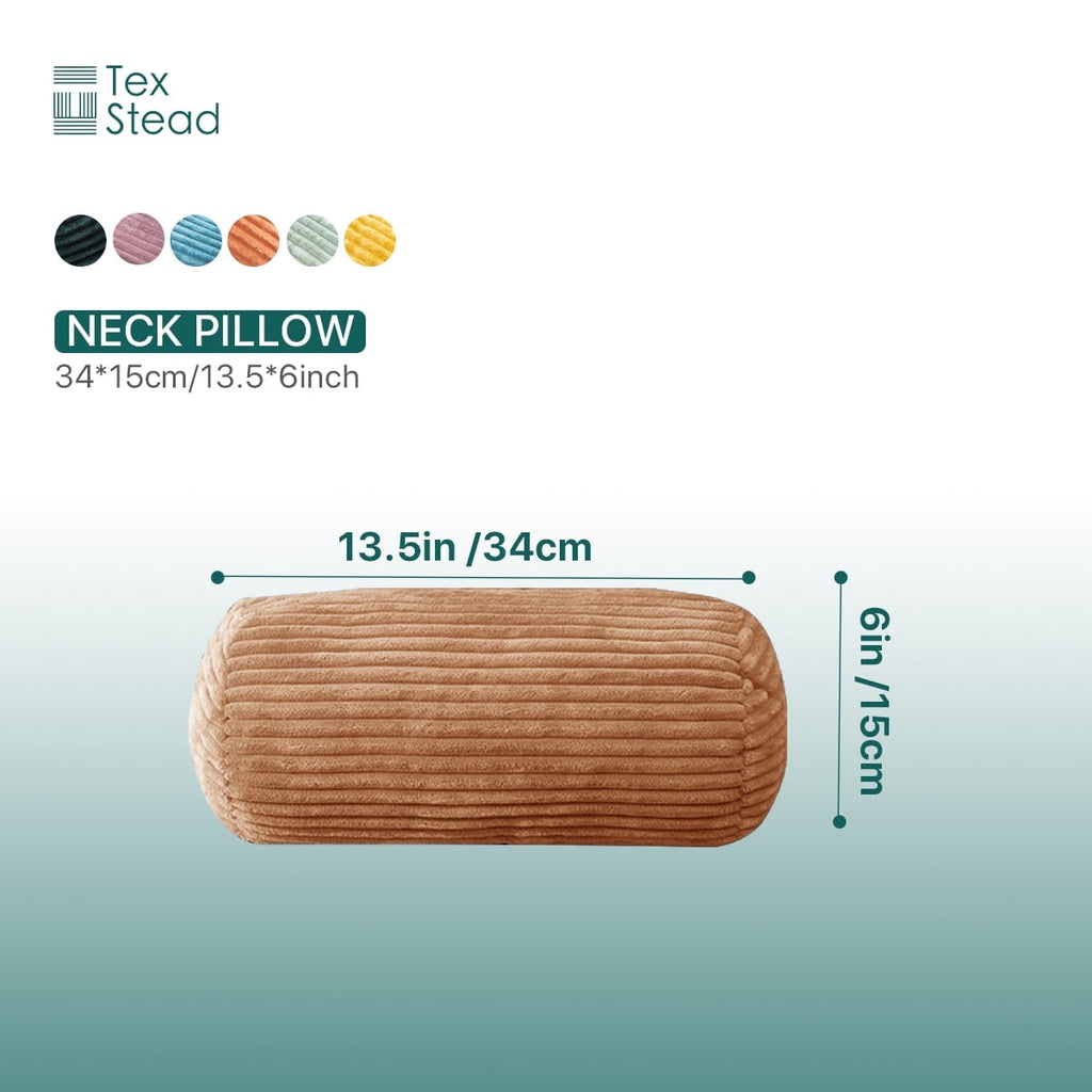 Decorative Plump Multifunctional Long Pillow- uitable for yoga,Lumbar and Neck Support Roll Pillow- Orange（6"x14") - Hotel Quality Plush Sleeping Pillows Detail