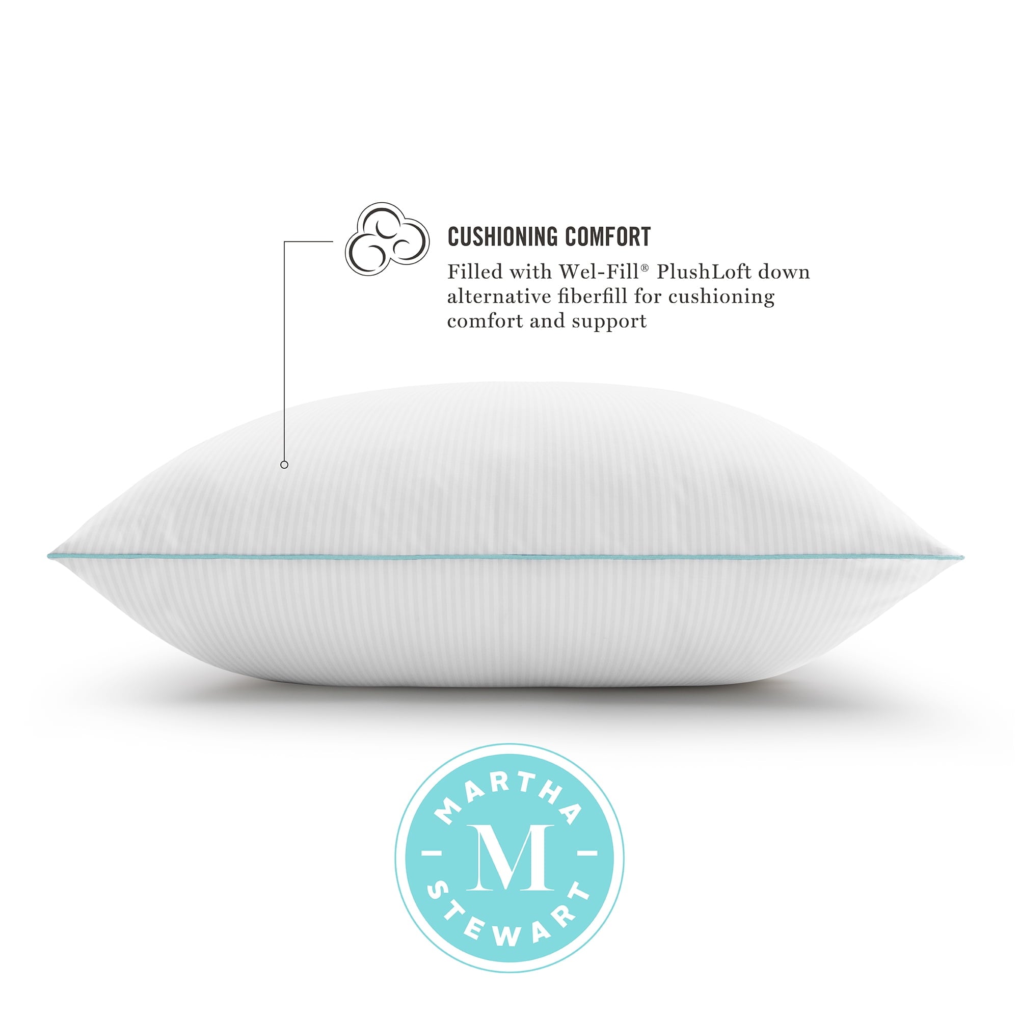 Fluffy Shredded Classic Stripe Bed Pillows Standard / Queen Size Set Of 2, Enhanced Loft Plush Pillow for All Sleep Positions, 20" x ... - Decorative Throw Pillow Cushion for Sofa & Bed Detail