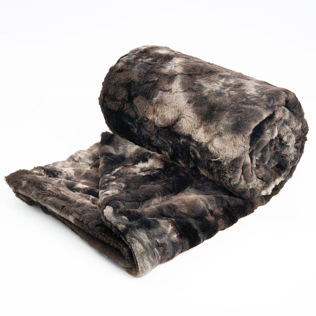 Super Soft Flannel Faux Rabbit Fur Throw Blanket- 50x60 inches, Soft Fluffy Cozy Warm Fuzzy Machine Washable, Durable Blanket for Couch ... - Super Soft Reversible Sherpa Flannel Blanket Detail