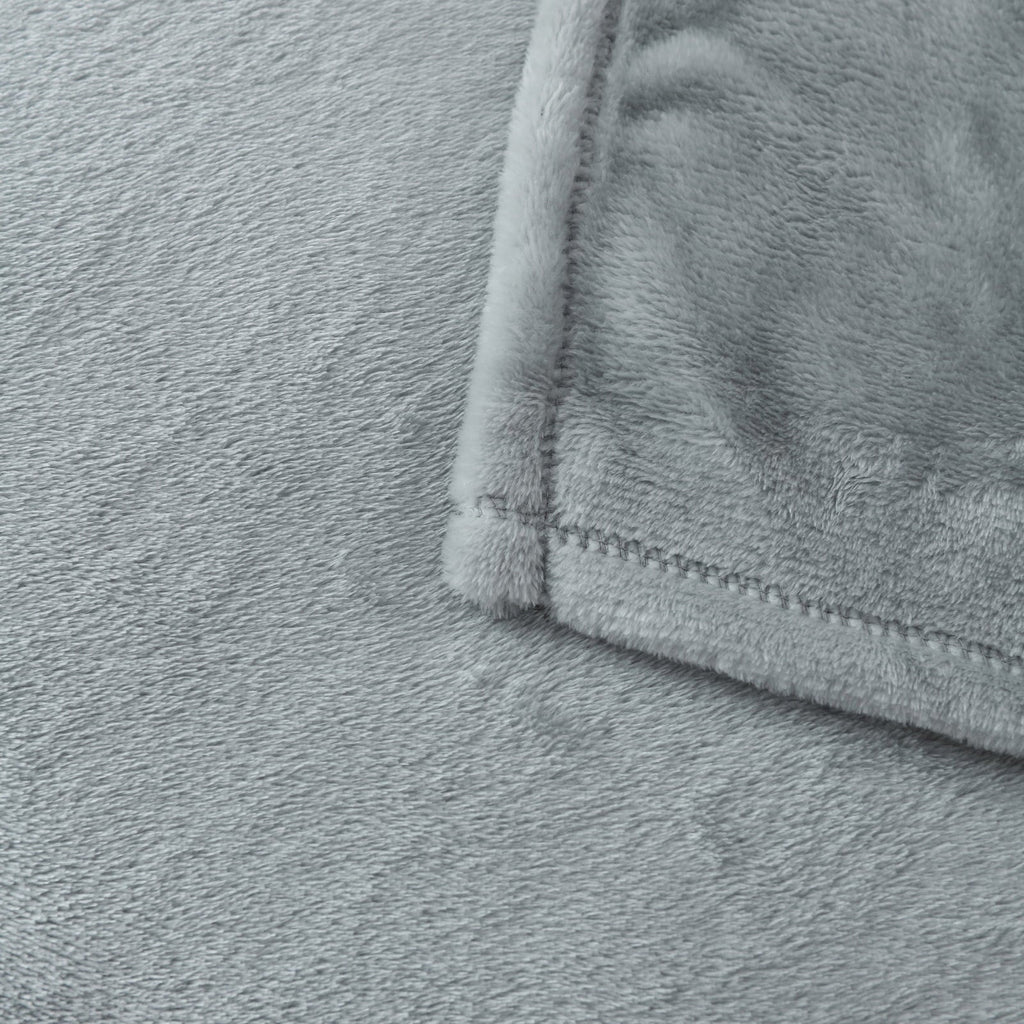 Cozy Fleece Super Soft Plush Blanket, Gray, Twin, Adult/Teen - Luxury Knitted Decorative Throw Blanket with Fringes Detail