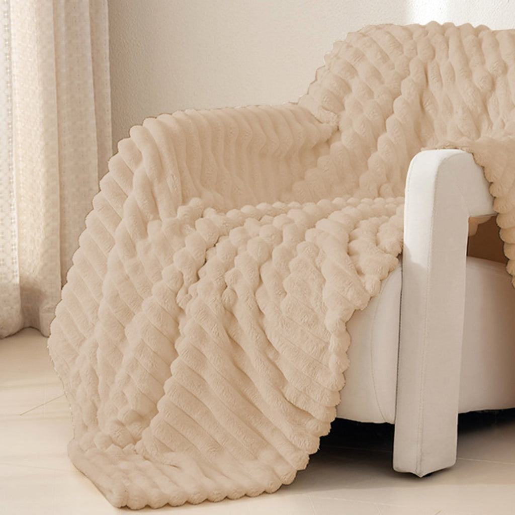 Super Soft Flannel Extra Large Throw Blanket for Couch Home Office Hotel 100% Cotton Super Soft Blanket for Adult 47"x70" Khaki - Luxury Knitted Decorative Throw Blanket with Fringes Detail