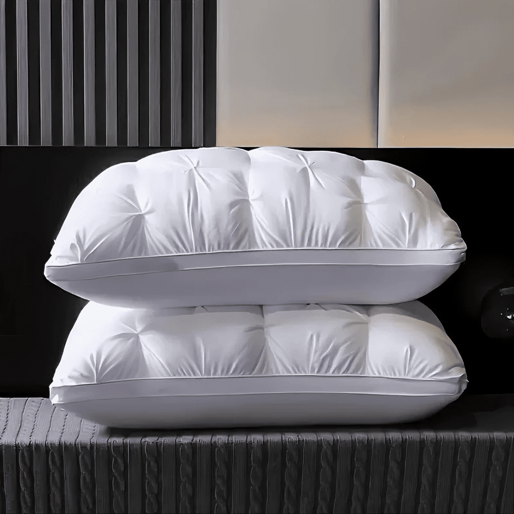 Orthopedic Support Queen Size Bed Pillows Set of 2, Hotel Quality, Down Alternative Gusseted Bed Pillows for Side, Back, or Stomach Slee... - Orthopedic Shredded Foam Bed Pillow Set Detail