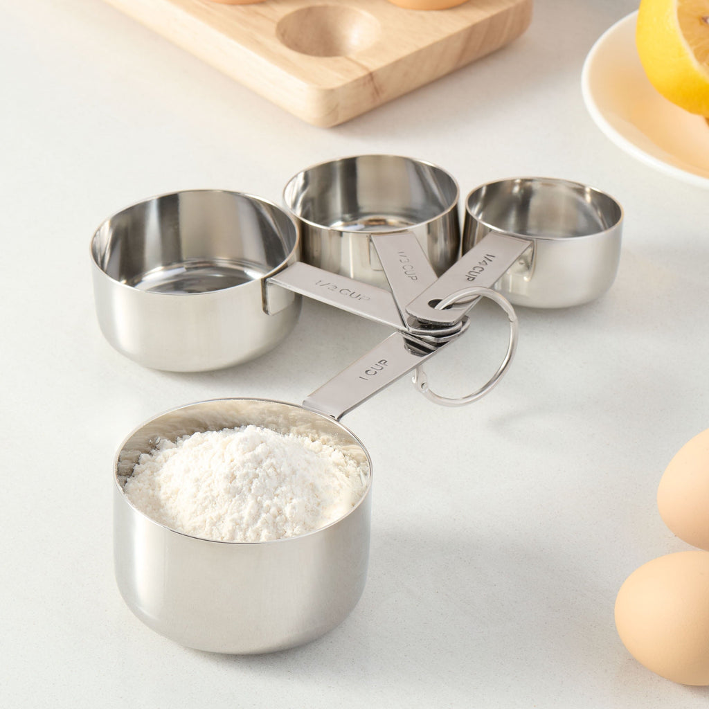 Multi-Functional Kitchen Stainless Steel 4-Piece Nesting Measuring Cups - Kitchen Gadget Tool for Quick Food Prep Detail