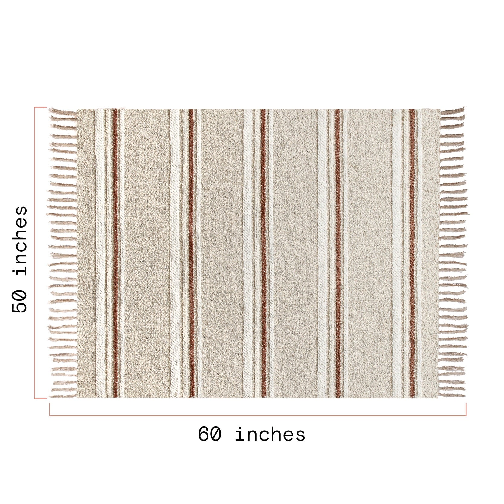 Super Soft Flannel 60" x 50" Cozy Striped Porcini Chenille Throw - Super Soft Reversible Sherpa Flannel Blanket Detail