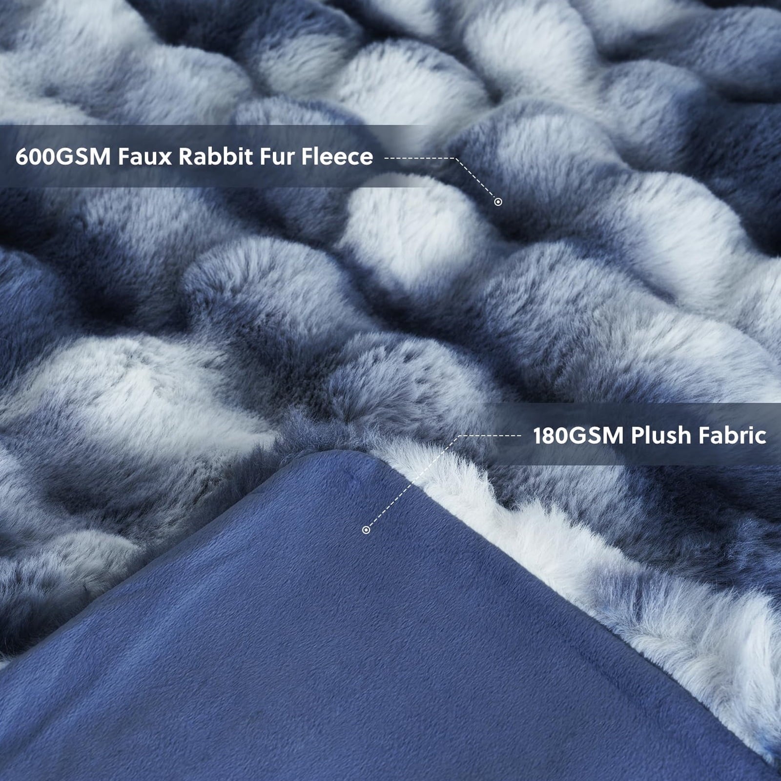 Reversible Sherpa Faux Fur Throw Blanket for Couch Luxury Fluffy Thick Bubble Blanket Warm Cozy Throw for Bedroom Living Room, 50" x 60... - Luxury Knitted Decorative Throw Blanket with Fringes Detail