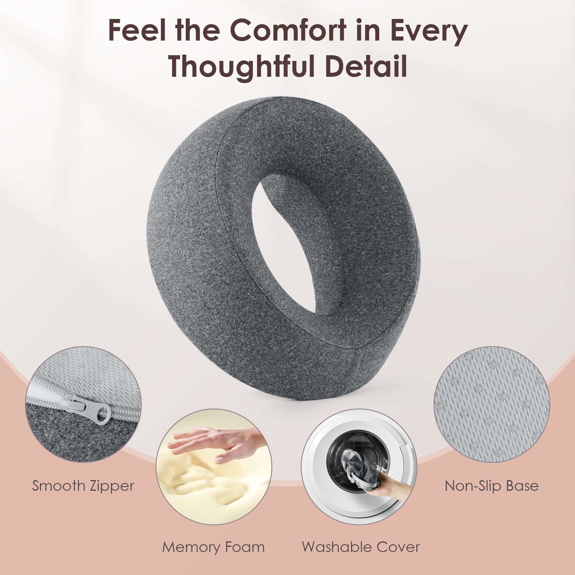 Decorative Plump Face Down Pillow Massage Headrest for Bed, Memory Foam Pillow Face Cradle Support for Stomach Sleepers, Eye Post-Surg... - Decorative Throw Pillow Cushion for Sofa & Bed Detail