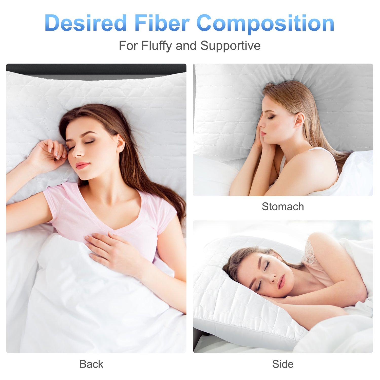 Fluffy Shredded Bed Pillows for Sleeping 2 pack, King Size Cooling Pillows Hotel Quality with Premium Soft Down Alternative Fill for ... - Hotel Quality Plush Sleeping Pillows Detail