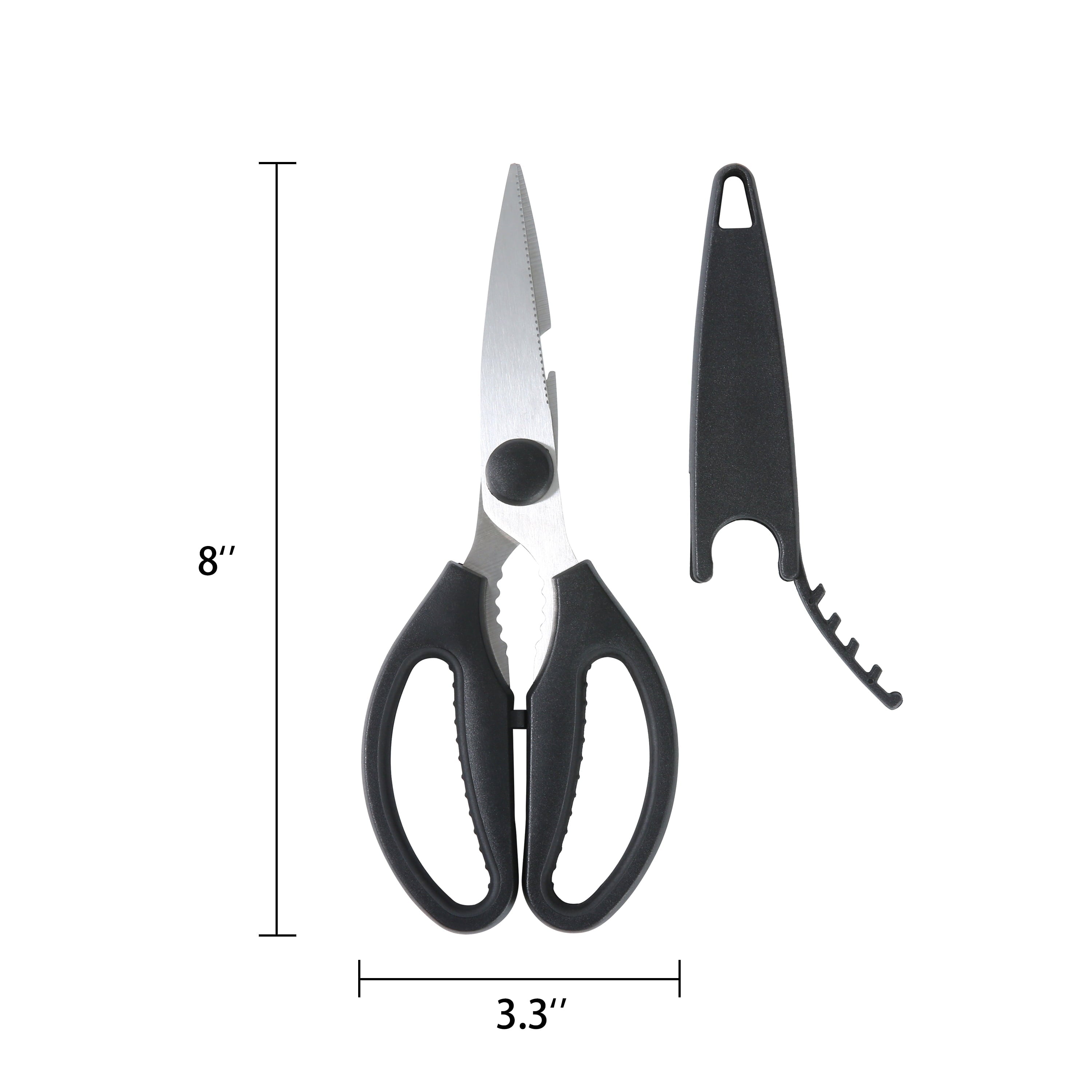Time-Saving Stainless Steel Multi-Purpose Kitchen Shears with Grip 1 Each - Kitchen Gadget Tool for Quick Food Prep Detail