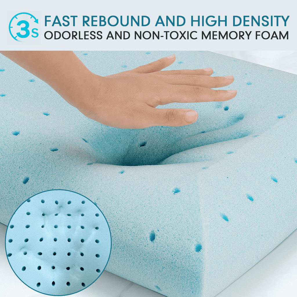 Ergonomic Memory Foam Gel Memory Foam Pillow, Queen Size Bed Pillow, Washable Cover, Cooling, Breathable Neck Pillow for Sleeping - Hotel Quality Plush Sleeping Pillows Detail