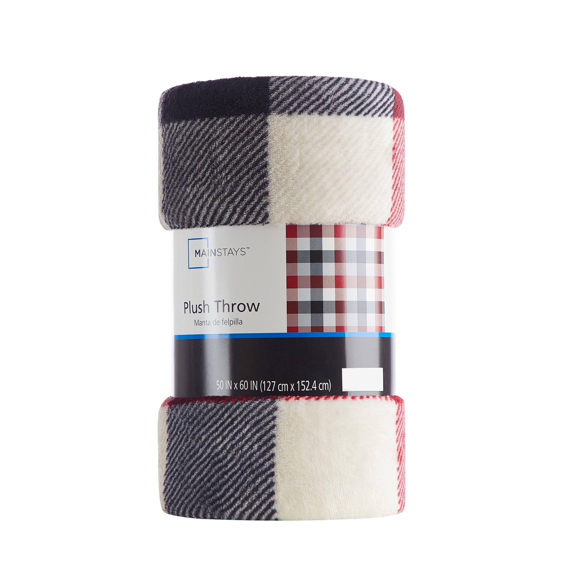 Reversible Sherpa Cozy Plush Throw Blanket, Red Plaid 50" x 60" All Ages - Super Soft Reversible Sherpa Flannel Blanket Detail