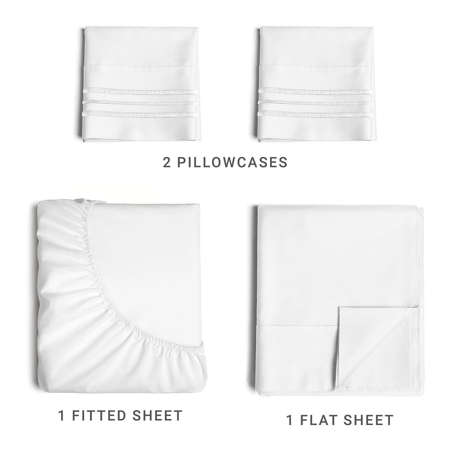Cooling Sateen 4-Piece Ultra Soft & Comfy Hotel Luxury Sheet Set - Full Size Cooling Bed Sheet Fits 8"-16" Mattresses, White - Luxury Bed Sheet Set with Deep Pockets Detail