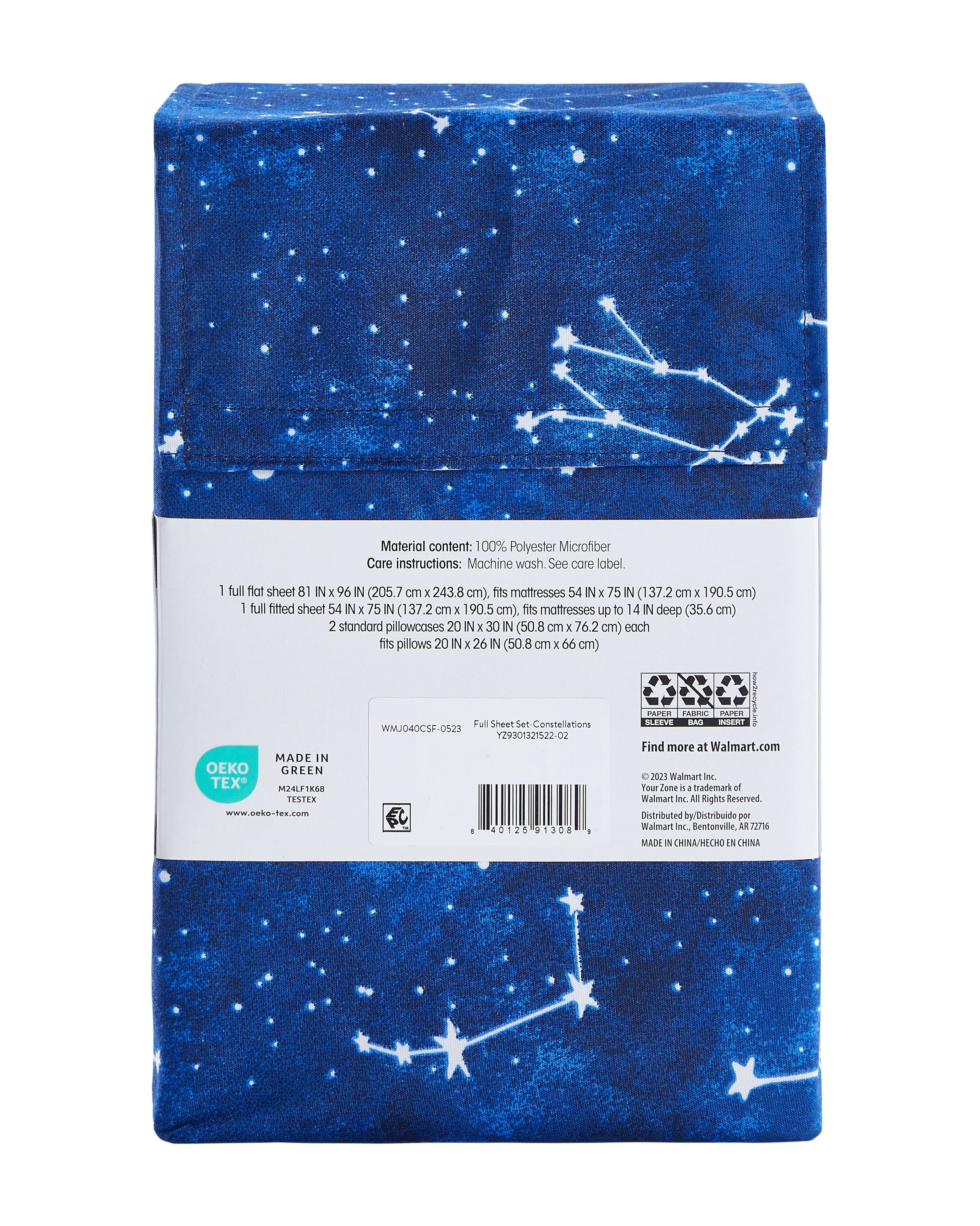Ultra-Soft Kids Soft Microfiber Sheet Set, Navy Blue Stars, Full, 4 Pieces, Easy Care - Luxury Bed Sheet Set with Deep Pockets Detail