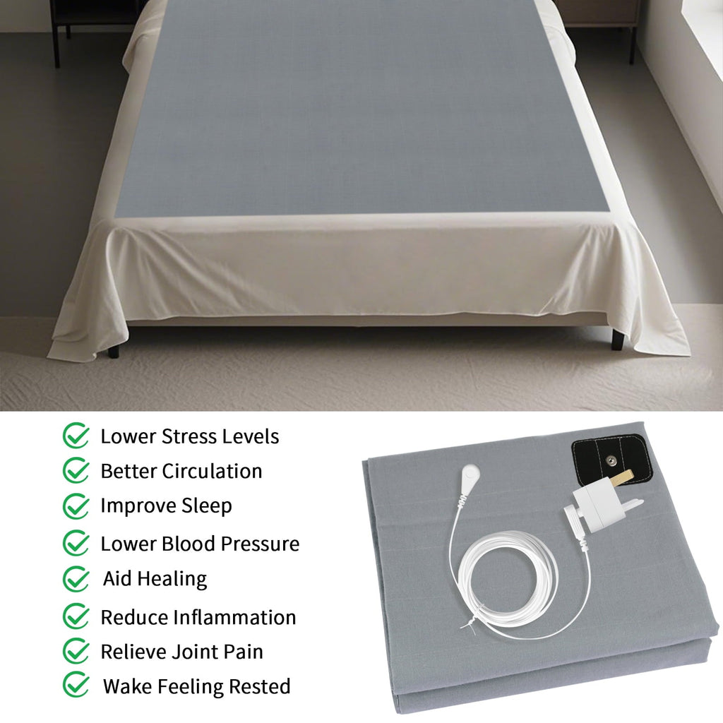 Wrinkle-Resistant Grounding Sheets for All Mattress Sizes, Grounding Mat for Bed 10% Silver Fiber+90% Organic Cotton Grounding Sheets S... - Luxury Bed Sheet Set with Deep Pockets Detail