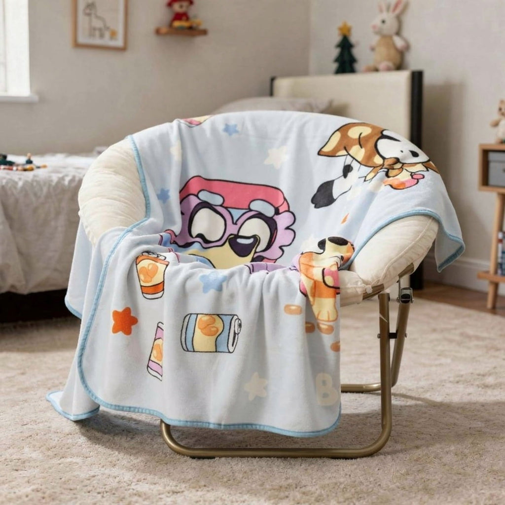 Lightweight Warm Family Kids Throw Blanket, Soft Coral Fleece, Multicolor, 46" x 60" - Super Soft Reversible Sherpa Flannel Blanket Detail