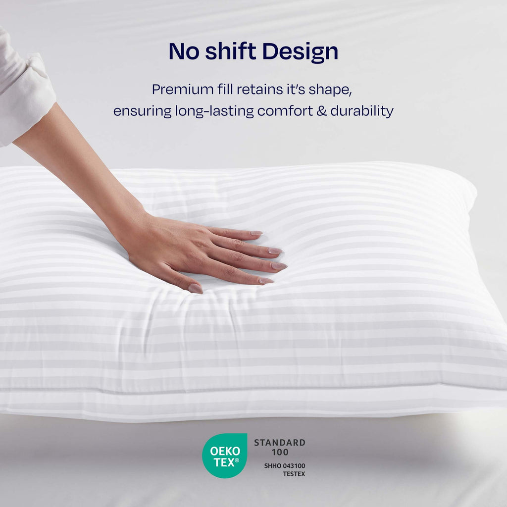 Decorative Plump 2-Pack Comfort Bed Pillows Standard size set of 2 for Sleeping, Pillows, for Back, Stomach or Side Sleepers, 20 x 26 ... - Ergonomic Memory Foam Pillow for Neck Pain Support Detail