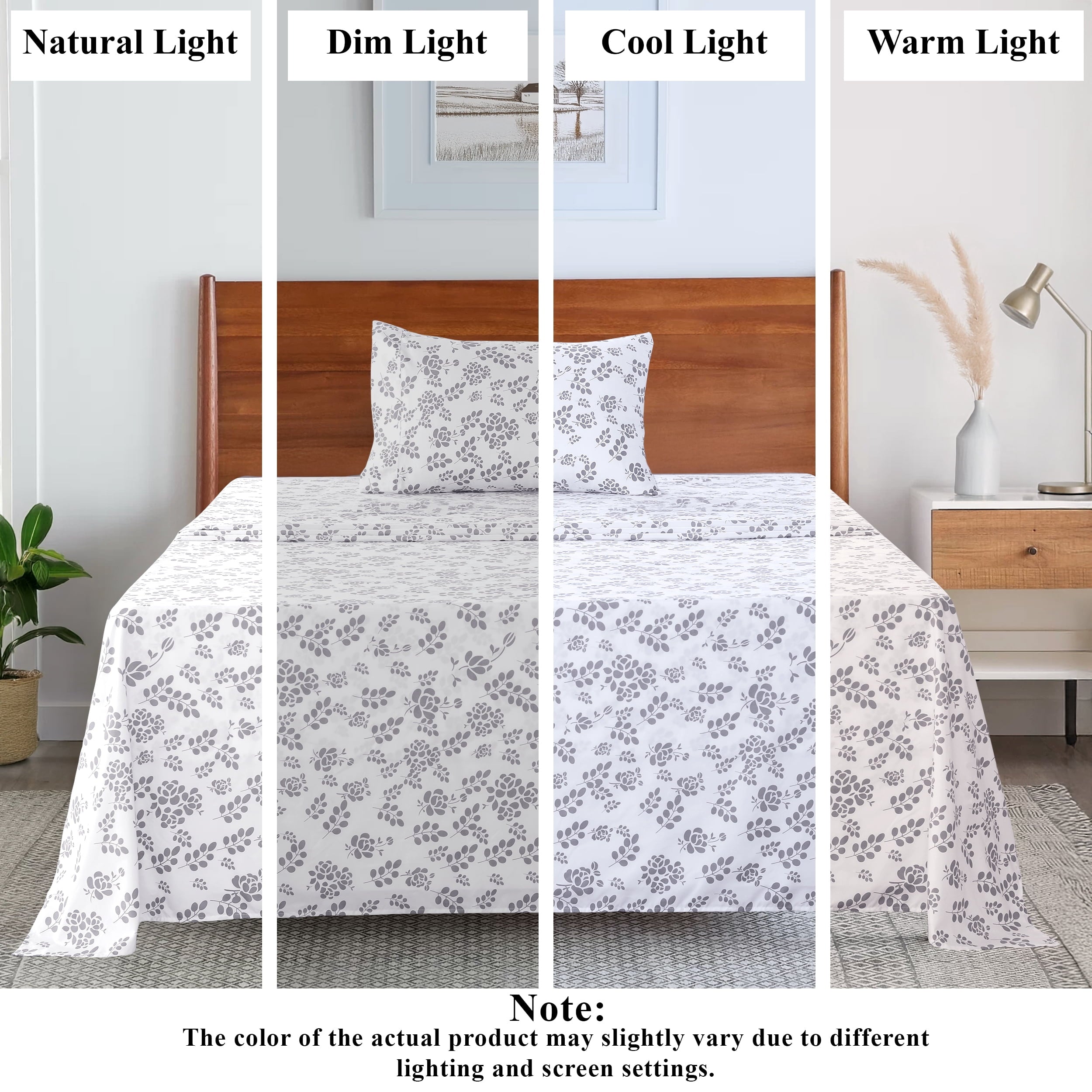 Ultra-Soft Lux Decor Twin Microfiber Bed Sheets - 3 Piece Floral Sheet Set, Soft Breathable Bedding, Wrinlkle Resistant, OEKO-TE... - Cooling Hotel Quality Bedding Sheets and Pillowcases Detail
