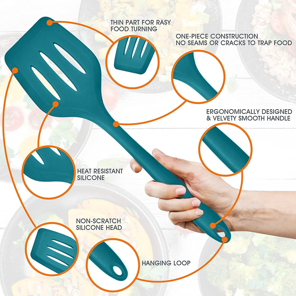 Durable Steel 15-Piece Kitchen Utensils Set, Silicone Cooking Utensils with Holder, Non-stick Cookware Friendly & Heat Resistant - ... - High-Precision Culinary Tool for Baking & Cooking Detail