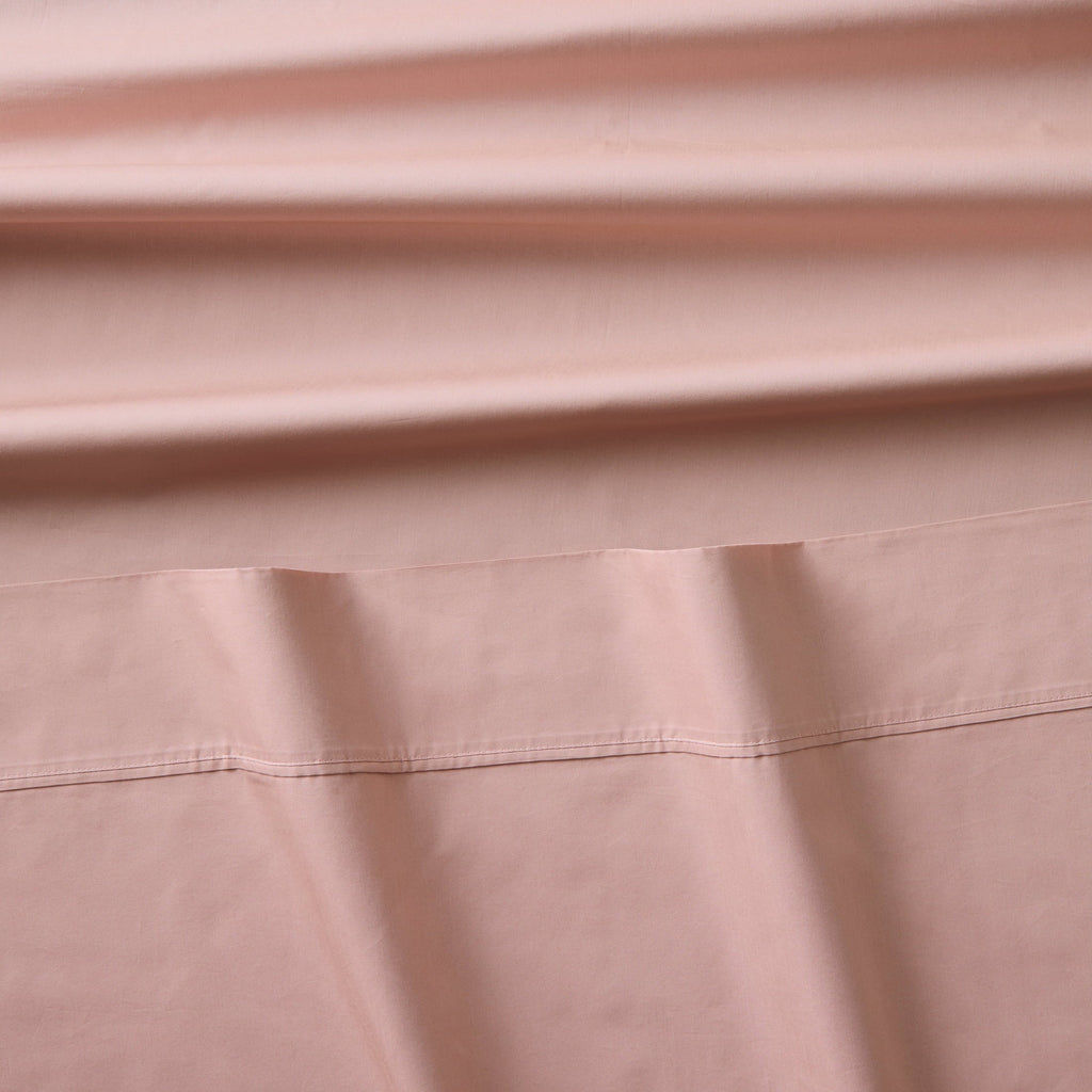 Premium Egyptian Cotton 300 Thread Count Cotton Percale 3-Piece Antique Blush Bed Sheet Set, Twin - Cooling Hotel Quality Bedding Sheets and Pillowcases Detail