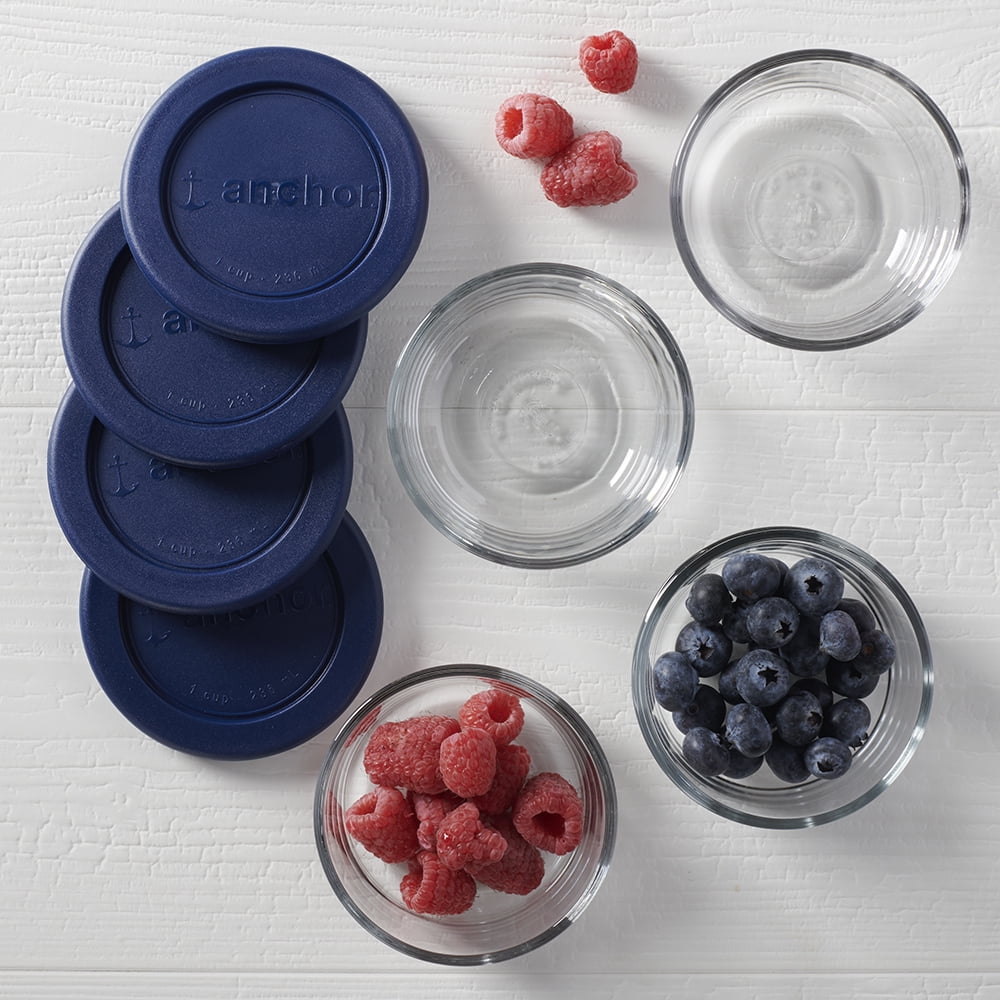 Whimsical Doughnut Glass Food Storage Containers with Lids, 1 Cup Round, Set of 4 - Deliciously Soft Cupcake Sensory Glob Detail