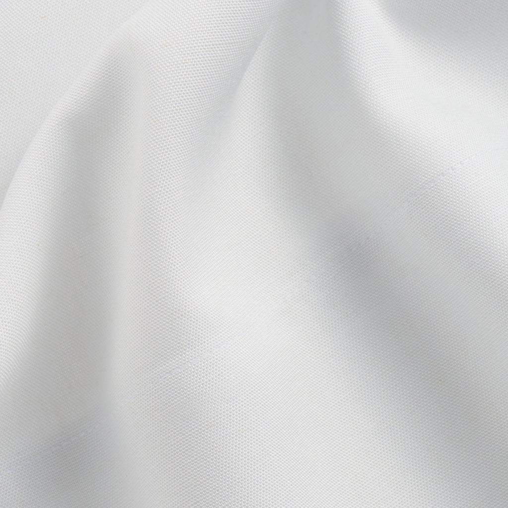 Breathable Luxury 4-Piece White Lyocell & Linen Blend Percale Bed Sheet Set, Queen - Premium Ultra-Soft Pillowcase Pair for Sleeping Detail