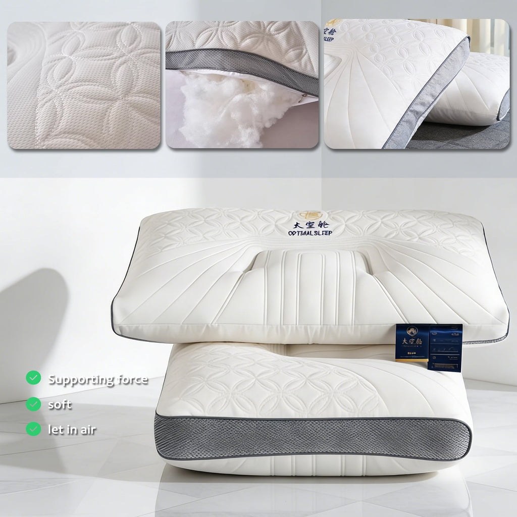 Orthopedic Support 2-Pack Space Capsule Bed Pillow (29.13" x 18.9") - Plush and Supportive - Decorative Throw Pillow Cushion for Sofa & Bed Detail