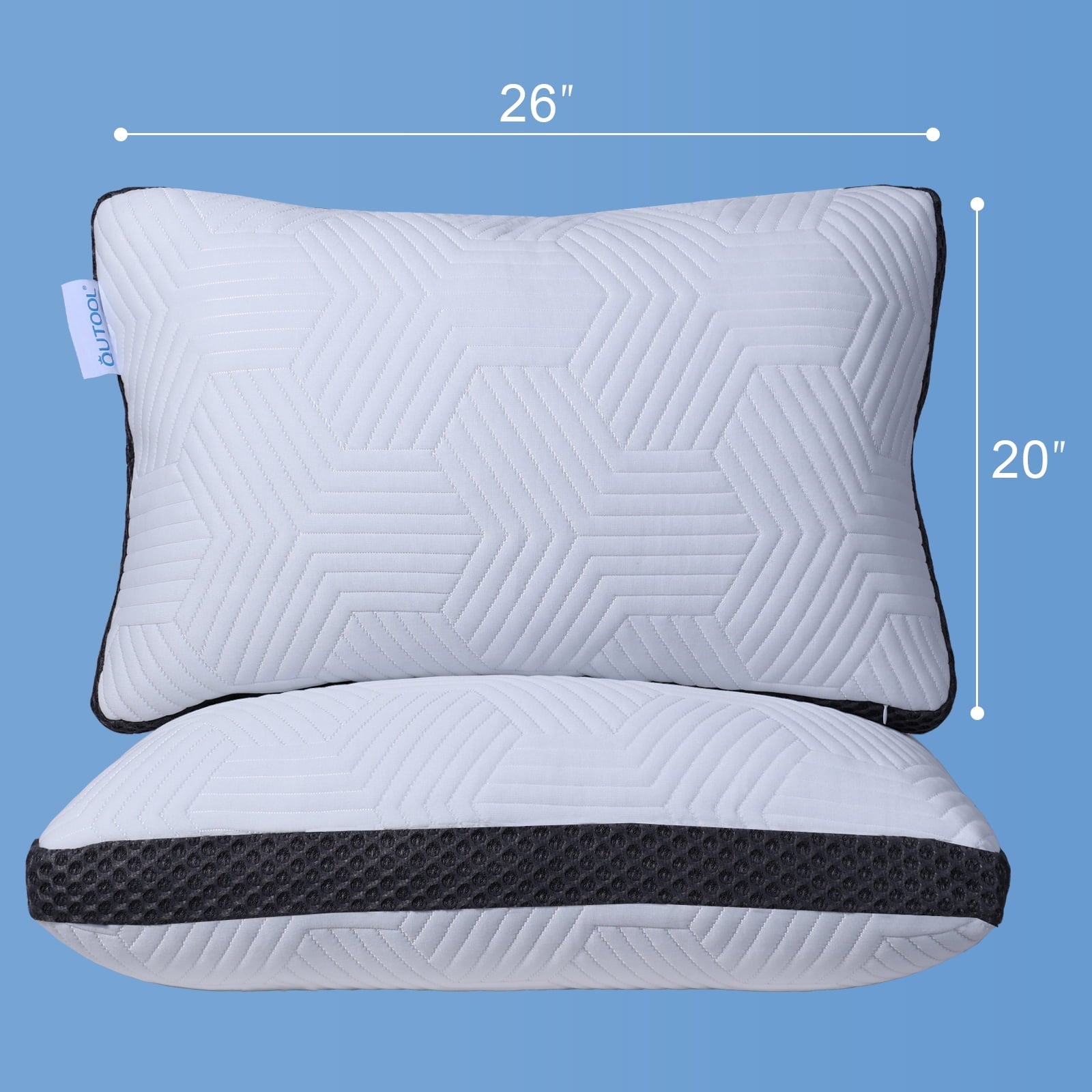 Orthopedic Support Soft Bed Pillow, Shredded Memory Foam Pillow, Comfortable Sleeping Pillow, Standard Size, Affordable Everyday Use - Decorative Throw Pillow Cushion for Sofa & Bed Detail
