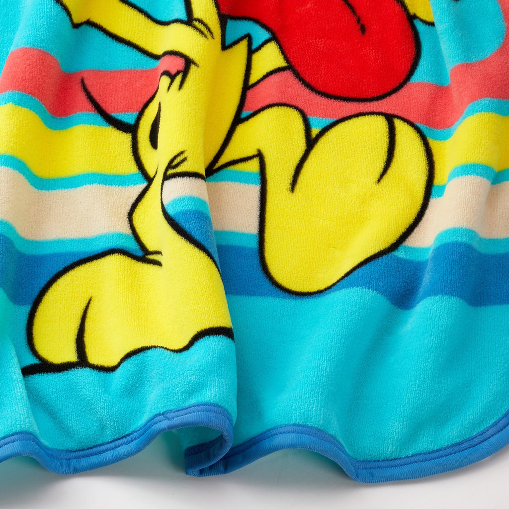 Decorative Knitted Kids Blue Print Fleece Throw Blanket, 46 x 60 - Super Soft Reversible Sherpa Flannel Blanket Detail